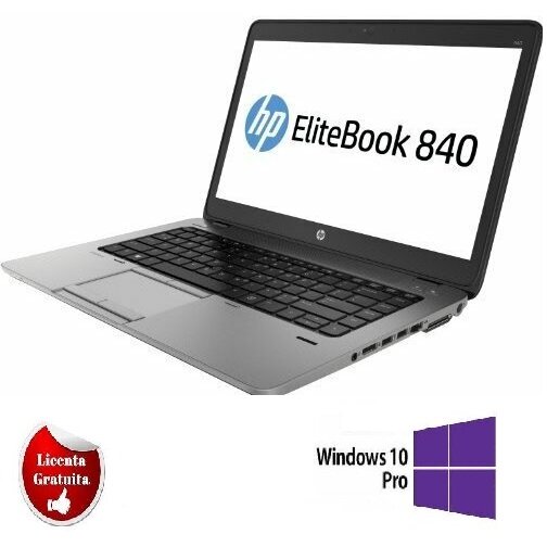 Laptop Refurbished cu Windows EliteBook 840 G1, i5-4200U, 4GB DDR3, 128GB SSD Soft Preinstalat Windows 10 Professional