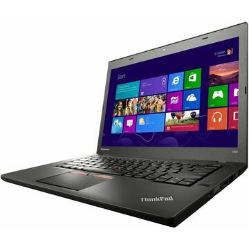 Laptop Remanufacturat Lenovo ThinkPad T450, i5-5200U, 4GB DDR3, 128GB SSD, Soft Preinstalat Windows 10 Professional