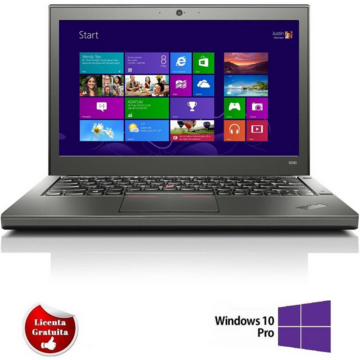 Laptop Refurbished cu Windows Lenovo ThinkPad X240 Core i3-4010U 1.7 GHz 8GB DDR3 240 GB SSD 12.5 inch Bluetooth Webcam SOFT PREINSTALAT WINDOWS 10 PRO