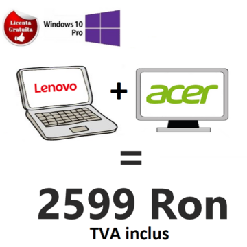 ABD Pachet: Lenovo ThinkPad W550s, Soft Preinstalat Windows 10 PRO + Docking Station + Monitor Acer 24 inch + CADOU mouse si tastatura USB