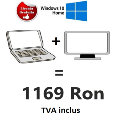 ABD Pachet: Laptop Lenovo ThinkPad T450, Soft Preinstalat Windows 10 Home + Docking station + Monitor Lenovo 19 inch + CADOU mouse si tastatura USB