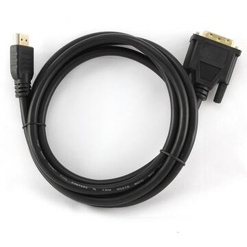 GEMBIRD CABLU video  adaptor HDMI (T) la DVI-D SL (T), 1.8m, conectori auriti, negru, „CC-HDMI-DVI-6”