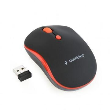 GEMBIRD MOUSE  PC sau NB, wireless, 2.4GHz  Bluetooth, optic, 1600 dpi, butoane/scroll 4/1, negru/rosu, „MUSWB-4B-03-R”