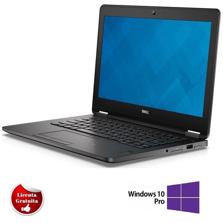 Laptop Refurbished cu Windows Latitude E7270 i5-6300U 2.40GHz up to 3.00GHz 8GB DDR4 256GB m.2 SSD 12.5 inch FHD Webcam Windows 10 Professio...