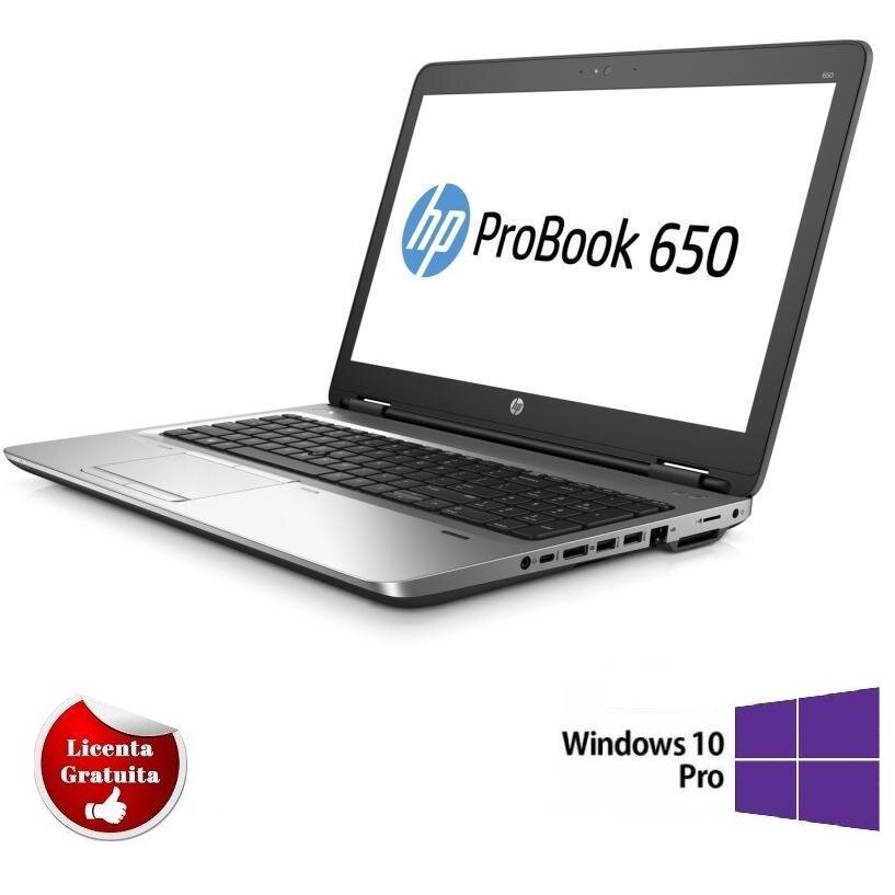 Laptop Refurbished cu Windows ProBook 650 G1 Intel Core i3-4000M 2.40GHz 4GB DDR3 128GB SSD DVD 15.6inch 1366x768 Soft Preinstalat Windows 10 PRO