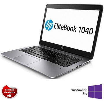 Laptop Refurbished cu Windows HP EliteBook Folio 1040 G1 i7-4600u 2.10 GHz up to 3.30 GHz 8GB DDR3 256GB SSD m2 SATA 14inch Windows 10 Professional Preinstalat
