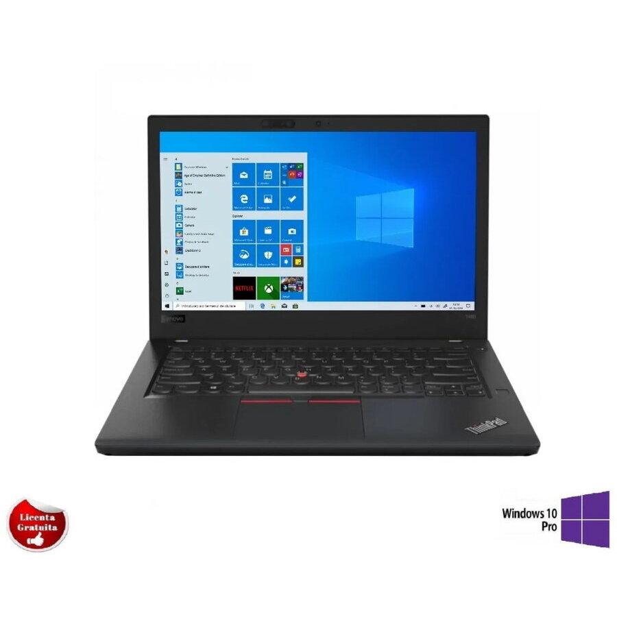 Laptop Refurbished cu Windows ThinkPad T480 Intel Core i5-8350U 1.70 GHz up to 3.60 GHz 8GB DDR4 256GB SSD 14 inch FHD Webcam Windows 10 Professional Preinstalat
