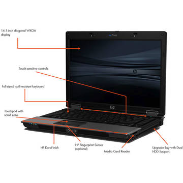 Laptop Refurbished HP 6530B Core 2 Duo T9600 2.8GHz 2GB DDR2 160GB 14.1 inch