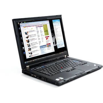 Laptop Refurbished Lenovo T500 Core 2 Duo T9600 2.8 GHz 4GB DDR3 160GB HDD Sata DVD-RW 15.4 inch