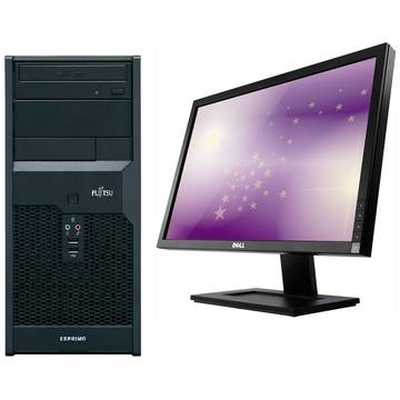 Fujitsu P2560 Dual Core E5500 2.8GHz 2GB DDR3 160GB HDD Sata DVD-RW Tower + Monitor Dell Professional E2210f/t